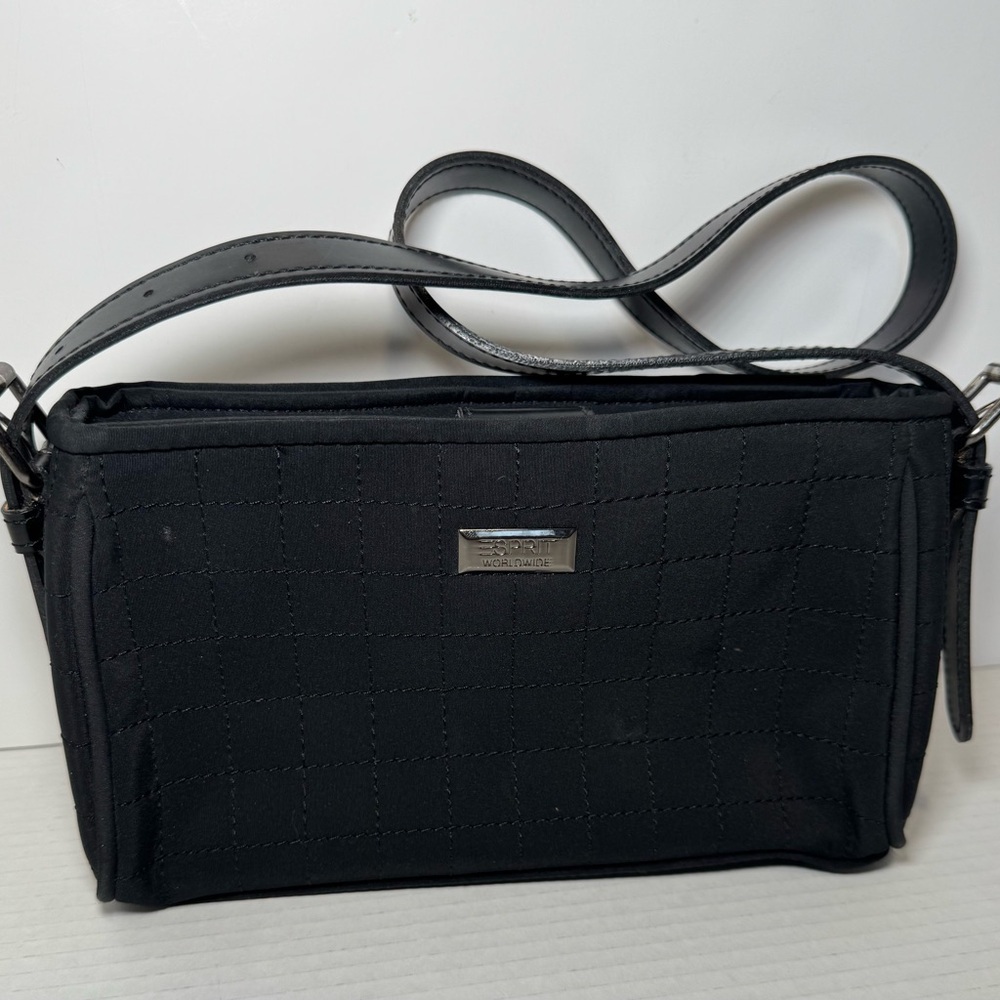 vintage Esprit black quilted shoulder bag y2k - Picture 10 of 13